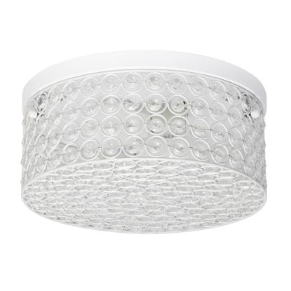 Picture of Elegant Designs Elipse Crystal 2-Light Round Flush-Mount Ceiling Fixture, 12inW, White