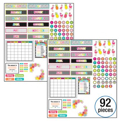 Picture of Schoolgirl Style Simply Stylish Tropical Pineapple Calendar Bulletin Board Sets, Pack Of 2 Sets