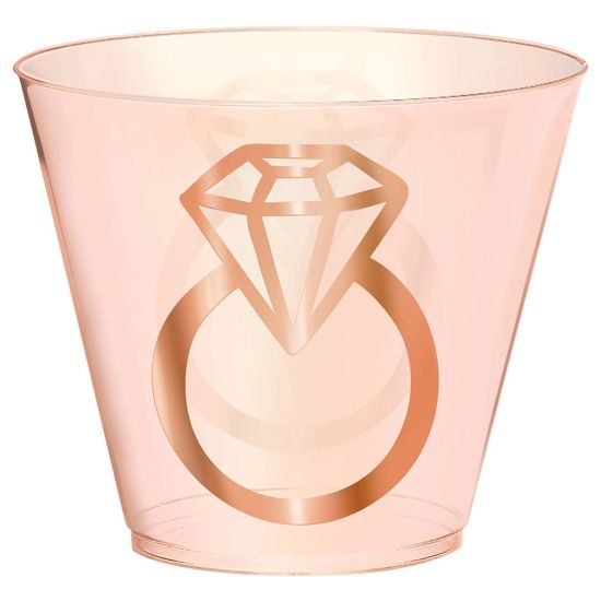 Picture of Amscan Wedding Plastic Tumblers, 9 Oz, Blush, Pack Of 30 Tumblers