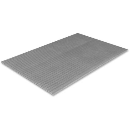 Picture of Crown Mats Tuff-Spun Foot-Lover Mat - Cement Floor, Floor, Service Counter, Mailroom, Cashiers Station, Warehouse - 36in Length x 27in Width x 0.375in Thickness - Rectangular - Vinyl, Closed-cell PVC Foamboard - Gray - 1Each