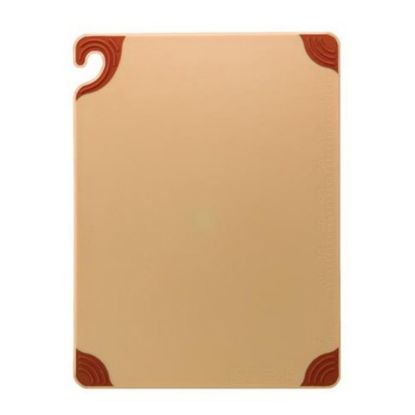 Picture of San Jamar Saf-T-Grip Cutting Board, 1/2inH x 15inW x 20inD, Brown