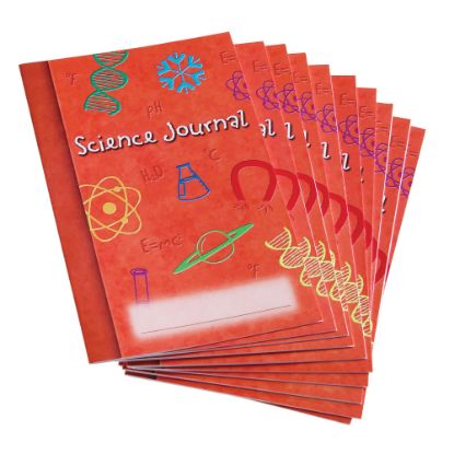 Picture of Learning Resources Science Journals, 5 1/2in x 8 1/2in, 1/4in Ruling, 32 Pages, Burnt Orange/Multicolor, Pack Of 10