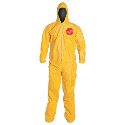 Picture of DuPont Tychem SL Coveralls With Attached Hood And Socks, 2X, White, Case Of 12