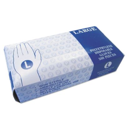 Picture of Integrated Bagging Systems Embossed Polyethylene Powder-Free Disposable Gloves, Large, Clear, 500 Per Box, Carton Of 4 Boxes