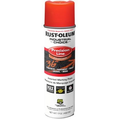 Picture of Rust-Oleum Industrial Choice M1600 System Solvent-Based Precision Line Inverted Marking Paint, 17 Oz, Fluorescent Red, Case Of 12 Cans