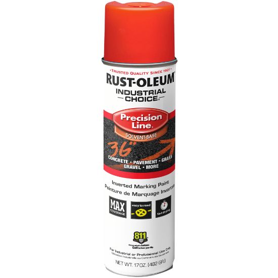 Picture of Rust-Oleum Industrial Choice M1600 System Solvent-Based Precision Line Inverted Marking Paint, 17 Oz, Fluorescent Red, Case Of 12 Cans