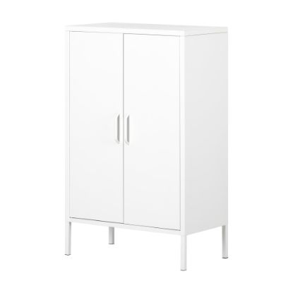 Picture of South Shore Crea 26inW Metal 2-Door Accent Cabinet, Pure White