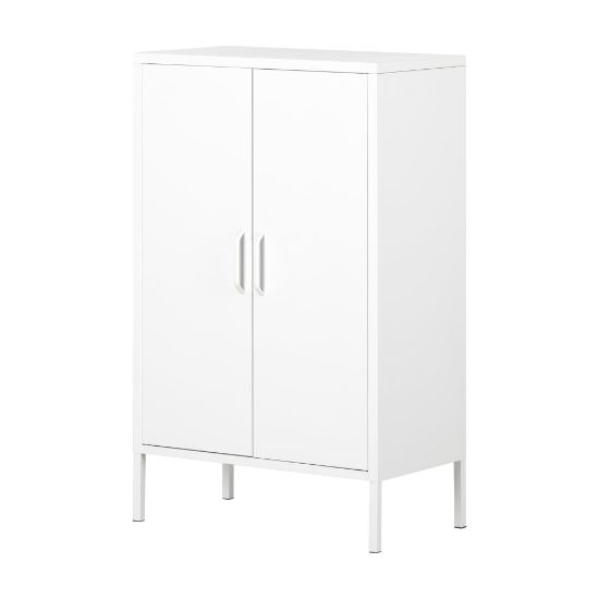 Picture of South Shore Crea 26inW Metal 2-Door Accent Cabinet, Pure White