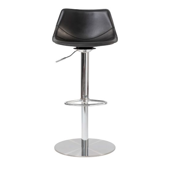 Picture of Eurostyle Rudy Adjustable Counter Stool, Black/Brushed Stainless Steel