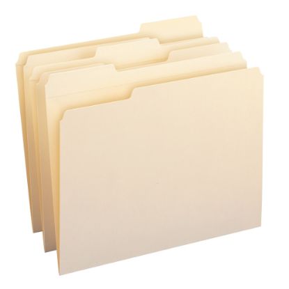 Picture of Smead 1/3-Cut Manila File Folders, Letter Size, 100% Recycled, Manila, Box Of 100