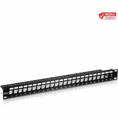 Picture of TRENDnet 24-Port Blank Keystone 1U Patch Panel, 1U 19in Metal Rackmount Housing, Recommended With TC-K25C6 & TC-K50C6 Cat6 Keystone Jacks (Sold Separately), Black, TC-KP24 - 24-Port Blank Keystone