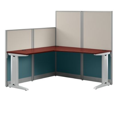 Picture of Bush Business Furniture Office In An Hour L Workstation, Hansen Cherry Finish, Standard Delivery