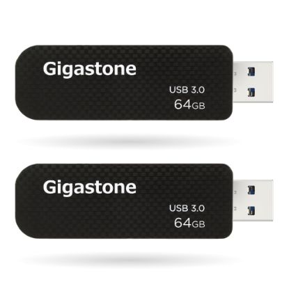 Picture of Dane-Elec Gigastone USB 3.0 Flash Drives, 64GB, Black, Set Of 2 Flash Drives