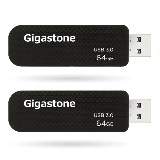 Picture of Dane-Elec Gigastone USB 3.0 Flash Drives, 64GB, Black, Set Of 2 Flash Drives