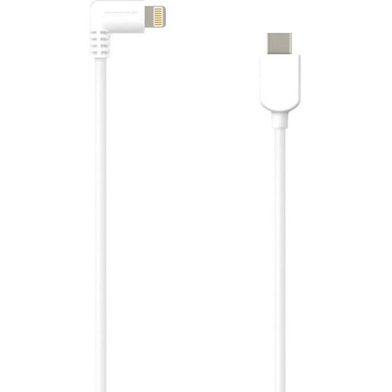 Picture of Bosstab Right Angled Charging Cable White | Lightning to USB-C | Cable Length: 6.5 ft (2m) - For Kiosk, Smartphone - White - 6.56 ft Cord Length - Lightning / USB Type C