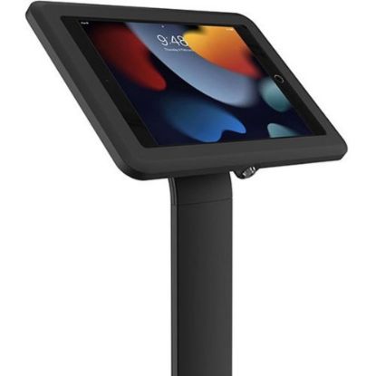 Picture of Bosstab Lockable iPad Kiosk - Up to 0.4in Screen Support - 41.3in Height x 11.8in Width x 11.8in Depth - Floor Stand - Metal, Plastic - Black