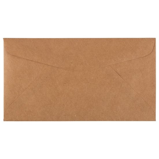 Picture of JAM Paper Envelopes, 4 1/4in x 7 3/4in, Gummed, Brown, Pack Of 50