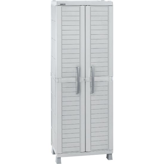 Picture of Inval 2-Door Storage Cabinet, 74-7/16inH x 17-3/4inW x 17-3/4inD, Light Gray