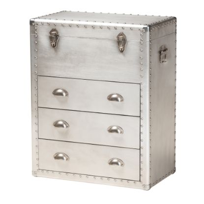 Picture of Baxton Studio 30inH French Industrial Storage Cabinet, Silver