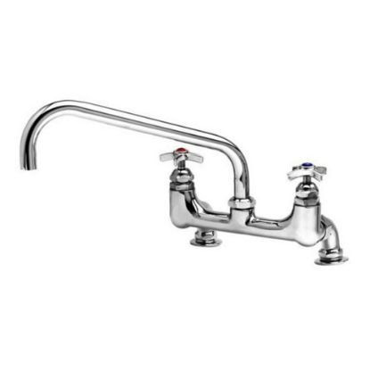 Picture of T&S Brass Deck-Mount Big-Flo Faucet, 12in Spout, 8in Centers, Stainless