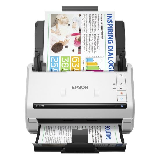 Picture of Epson DS-530 II Large Format ADF Scanner - 600 dpi Optical - 30-bit Color - 24-bit Grayscale - 35 ppm (Mono) - 35 ppm (Color) - Duplex Scanning - USB