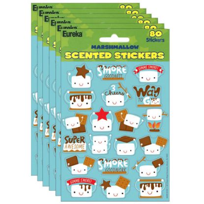 Picture of Eureka Scented Stickers, Marshmallow, 80 Stickers Per Pack, Set Of 6 Packs