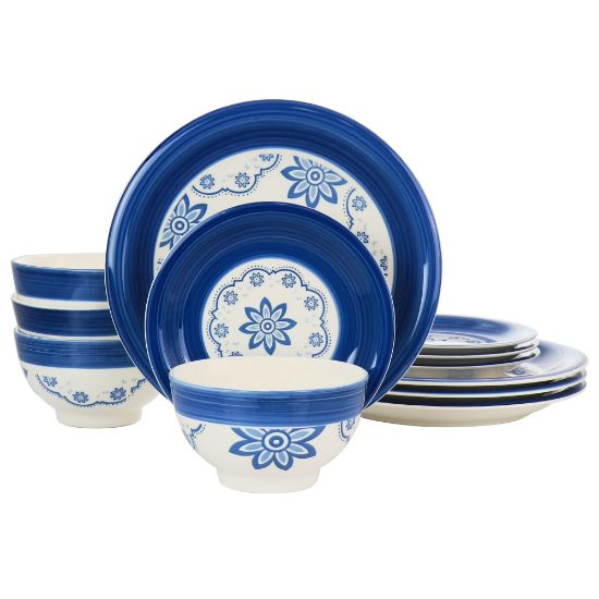 Picture of Gibson Home Sundial 12-Piece Dinnerware Set, Blue