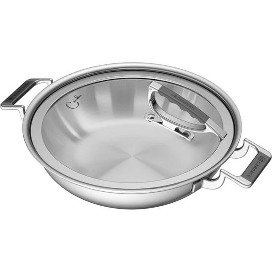 Picture of COOKCRAFT CCB-4003-12 Cookware - Cooking - Dishwasher Safe - Oven Safe - 3 quart Casserole - Stainless Steel - Stainless Steel Body - Silicone Handle - Glass Lid