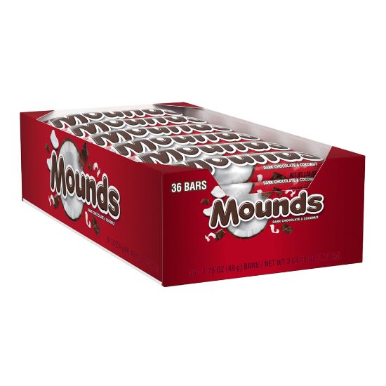 Picture of Mounds Dark Chocolate Candy Bars, 1.75 Oz, Pack Of 36 Bars