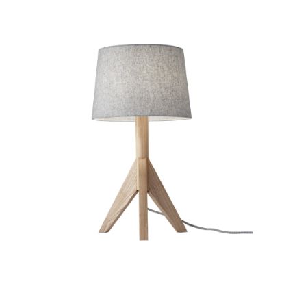 Picture of Adesso Eden Table Lamp, 24 1/2inH, Gray Shade/Natural Ash Base