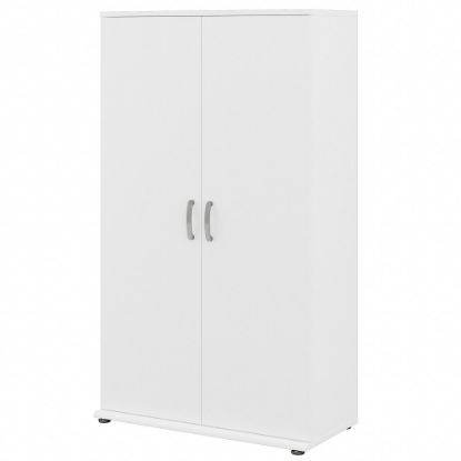 Picture of Bush Business Furniture Universal Tall Storage Cabinet With Doors And Shelves, White, Standard Delivery