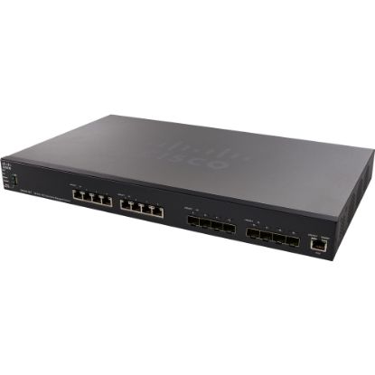 Picture of Cisco SX550X-16FT 16-Port 10G Stackable Managed Switch - 16 Ports - Manageable - 2 Layer Supported - 57.70 W Power Consumption - Twisted Pair - Rack-mountable - Lifetime Limited Warranty