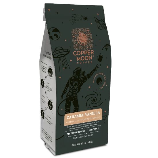 Picture of Copper Moon Coffee Ground Coffee, Caramel Vanilla Blend, 12 Oz Per Bag