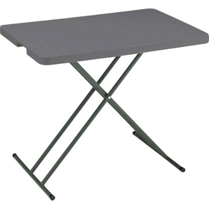 Picture of AbilityOne Blow-Molded Adjustable Folding Table, 28inH x 30inW x 20inD, Charcoal Gray/Gray