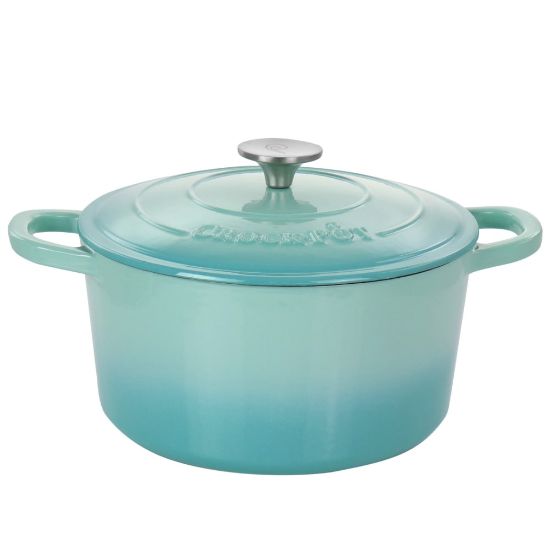 Picture of Crock-Pot Artisan 5-Quart Cast Iron Dutch Oven, Aqua Blue