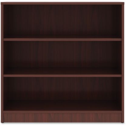 Picture of Lorell 36inH 3-Shelf Bookcase, Mahogany