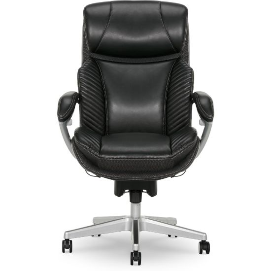 Picture of Serta iComfort i6000 Big & Tall Ergonomic Bonded Leather High-Back Executive Office Chair, Black/Silver