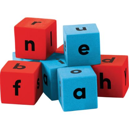 Picture of Teacher Created Resources Foam Alphabet Dice, 3/4in, Blue/Red, 20 Dice Per Pack, Case Of 3 Packs