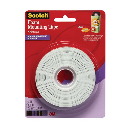 Picture of Scotch Foam Mounting Tape, 1/2in x 150in, White