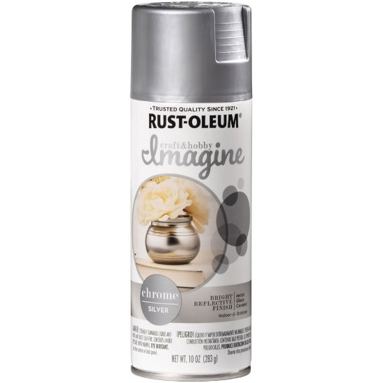 Picture of Rust-Oleum Imagine Craft and Hobby Glitter Chrome Spray Paint, 10 Oz, Silver, Pack Of 4 Cans