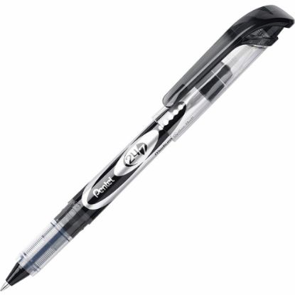 Picture of Pentel 24/7 Rollerball Pens, Medium Point, 0.7 mm, Black Barrel, Black Ink, Pack Of 12 Pens