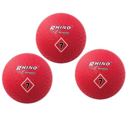 Picture of Champion Sports Playground Balls, 7in, Red, Pack Of 3 Balls