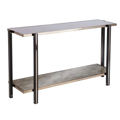 Picture of SEI Thornsett Console Table With Mirrored Top, 29-1/2inH x 50-1/4inW x 14-1/4inD, Champagne/Smoke