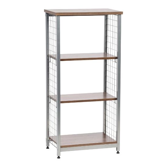 Picture of IRIS 48inH 3-Tier Mesh Open-Shelf, Brown