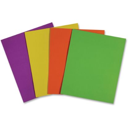 Picture of Sparco Leatherette 2-Pocket Letter Portfolio Folders, 8-1/2in x 11in, Assorted Colors, Box Of 25 Folders