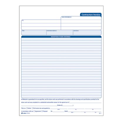 Picture of Adams Carbonless Contractors Invoices, 3-Part, 50 Sets