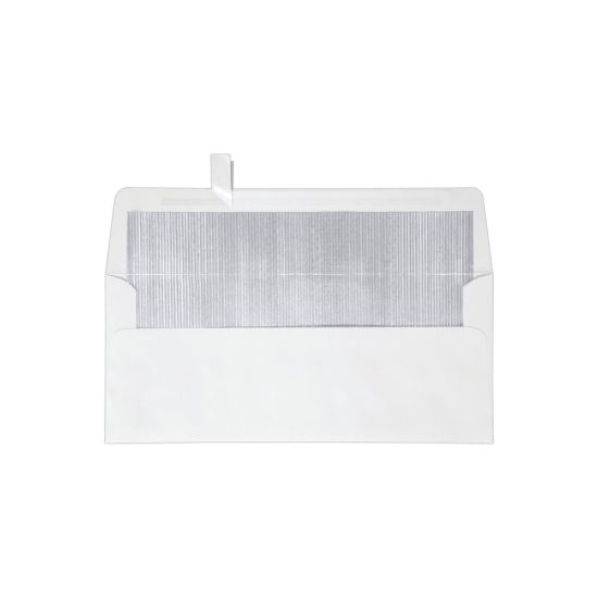 Picture of LUX #10 Foil-Lined Square-Flap Envelopes, Peel & Press Closure, White/Silver, Pack Of 50