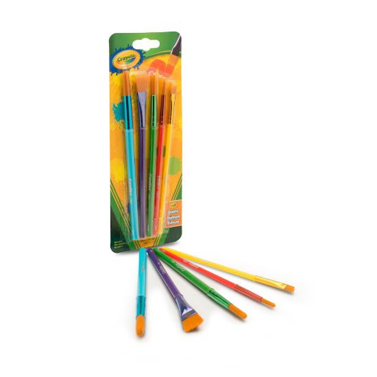 Picture of Crayola Arts & Crafts Synthetic Brushes, Assorted, Pack Of 5