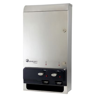 Picture of Hospeco EvoGen EV-1 Metal Dual Pad/Tampon Dispenser, 9-15/16in x 16-3/4inW, Silver