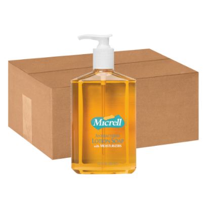 Picture of GOJO Micrell Antibacterial Liquid Lotion Hand Soap, Fresh Scent, 12 Oz, Case Of 12 Bottles